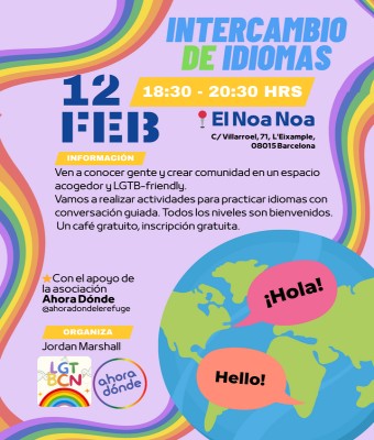Intercambio de idiomas Ahora Dónde + LGTBCN 12 FEBRERO en Barcelona