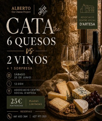 CATA de 6 QUESOS vs 2 VINOS en Castellón/Castelló