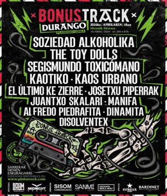 Autobuses Pintor Rock "Bonus Track Durango" 2026 en Bizkaia