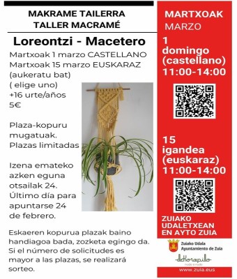 MAKRAME TAILERRA MARTXOAK 15 MARZO en Araba/Álava