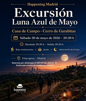 Excursión bajo la luna Azul de Mayo y picnic (Casa de Campo) en Madrid