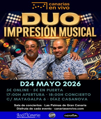 DUO IMPRESIÓN MUSICAL EN CANARIAS EN VIVO - CONCIERTO EN LAS PALMAS en Palmas, Las