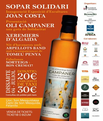 Sopar Solidari - Exposició d’EsculturesJoan Costa - Presentació Oli Campaner en Balears, Illes