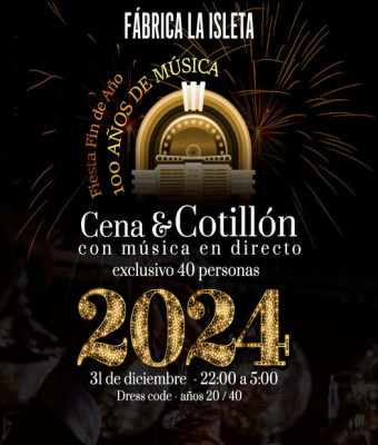 Cena y Cotillón fiesta fin de año Fábrica La Isleta