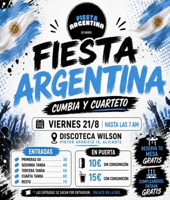 FIESTA ARGENTINA DE BARRIO en Alicante/Alacant