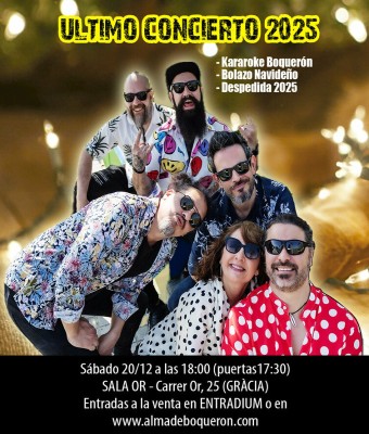 Alma de Boquerón en Sala Or: ÚLTIMO CONCIERTO 2025 en Barcelona