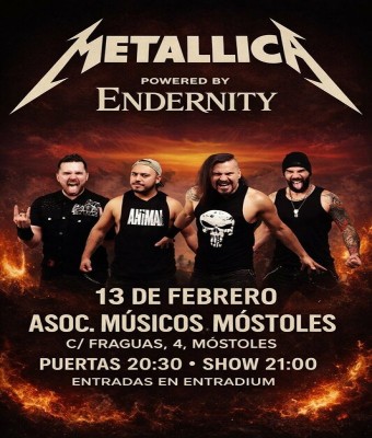 Metallica by Endernity en Móstoles pre-party Rockin' Valentines Fest en Madrid