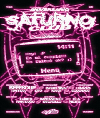Saturno PRIMER ANIVERSARIO 14/11 en Córdoba