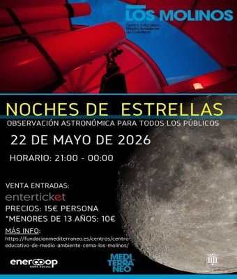 Noche de estrellas en CEMA Los Molinos (Crevillent) del 22 de mayo de 2026 en Alicante