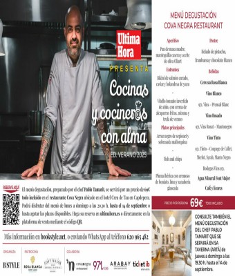 Menú degustación 'Cova Negra Restaurant' Cocinas y cociner@s con alma 'Ed. Especial Verano 2025' en Balears, Illes