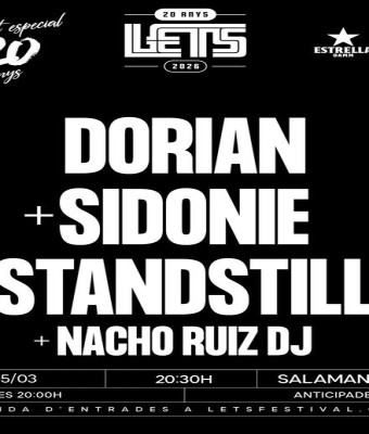 LETS 20 ANYS: DORIAN + SIDONIE + STANDSTILL en Barcelona