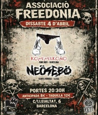 Concert de KOMEMELKOÑO + NEÖSEBÖ a Freedonia en Barcelona