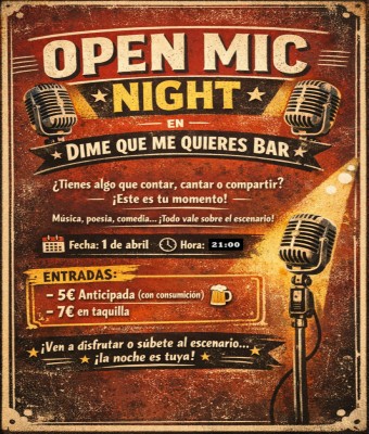 Open Mic presentado por Diego Cabello en Madrid