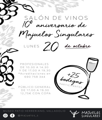 Salón de vinos. 10º aniversario de Majuelos Singulares en Valladolid