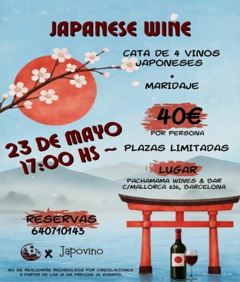 CATA DE VINOS JAPONESES  CON MARIDAJE en Barcelona