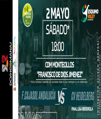 FINAL PLAYOFF-  F. Cajasol Andalucía - Heidelberg Volkswagen (válido para encuentro del domingo en caso de disputarse) en Sevilla