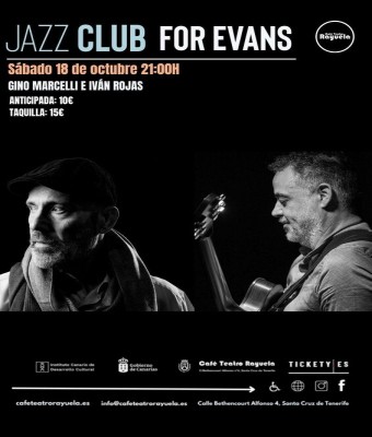 For Evans, Gino Marcelli e Iván Rojas, en el Café Teatro Rayuela en Santa Cruz de Tenerife