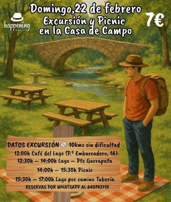 Excursión y Picnic en el Puente de la Garrapata de la Casa de Campo en Madrid