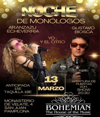 VIERNES 13/3/26 NOCHE DE MONÓLOGOS en Navarra