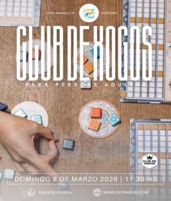 Club de xogos para persoas adultas. Sesión 8/3 en Coruña, A