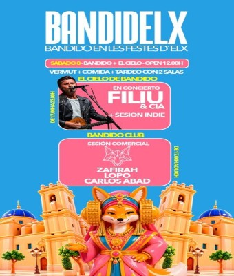 COMIDA EN EL CIELO DE BANDIDO + CONCIERTO + BANDIDO CLUB en Alicante