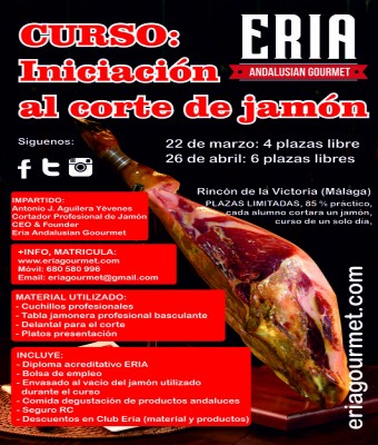 CURSO INICIACIÓN AL CORTE DE JAMÓN en Málaga