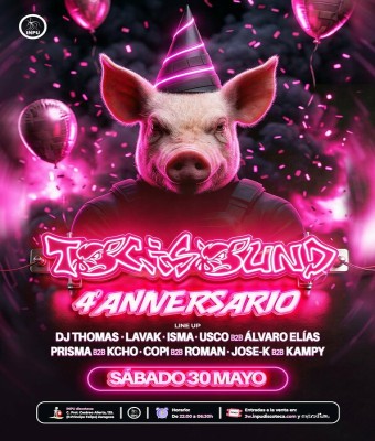 Tocisound 4 Aniversario - INPU Discoteca en Zaragoza