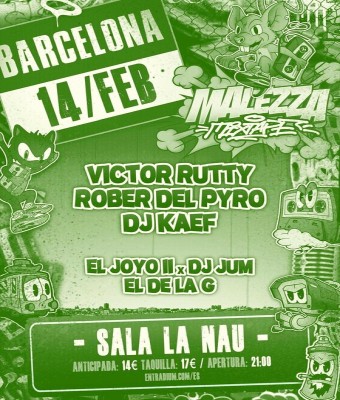 VICTOR RUTTY, ROBER DEL PYRO & DJ KAEF - Barcelona (Sala La Nau) [Malezza Mixtape]