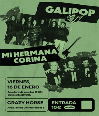 GALIPOP + MI HERMANA CORINA (CRAZY HORSE, Bilbao) en Bizkaia