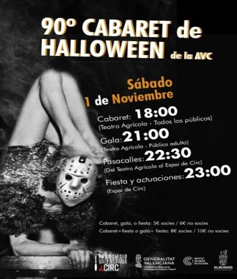 90º Cabarets de Circo y Fiesta de la AVC: Halloween (Sábado 1 de Noviembre) en Valencia/València