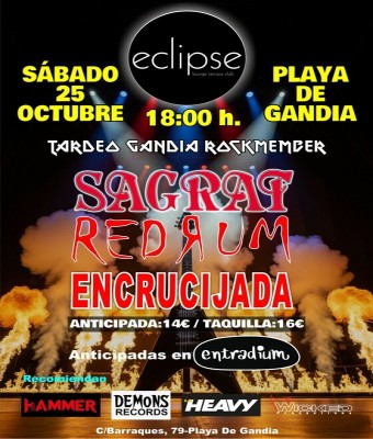 SAGRAT, ENCRUCIJADA Y REDRUM EN CONCIERTO en Valencia/València