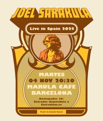 Joel Sarakula en Marula Cafe, Barcelona el 4 de Noviembre
