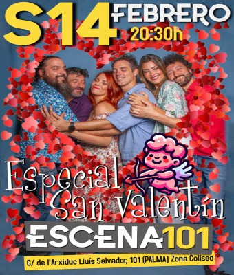 Especial San Valentín: Impro Colectiva, las compañías de Escena 101 actuando juntas en Balears, Illes