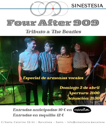 Four After 909 en Sinestesia: Especial de armonías vocales en Barcelona