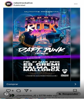 ROBOT ROCK ALIVE / ES GREMI en Balears, Illes