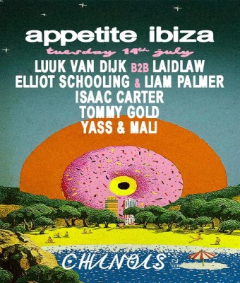 Appetite x Chinois: Appetite x Chinois: Elliot Schooling & Liam Palmer, Luuk Van Dijk B2B Laidlaw, Isaac Carter, Tommy Gold, Yass & Mali en Ibiza
