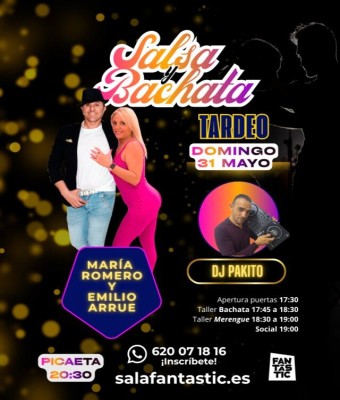 Tardeo Bachata&Merengue - TALLER María Romero & Emilio Arrue - Dj Pakito en Valencia