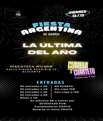Fiesta Argentina en Alicante Cumbia & Cuarteto en Alicante/Alacant