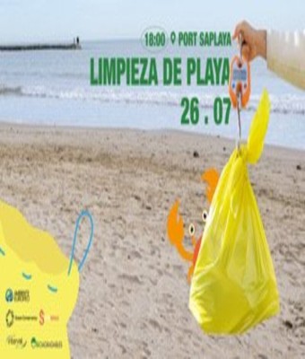 Limpieza de playa Port Saplatja en Valencia