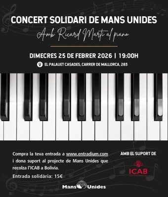 Concert solidari de Mans Unides, Vespre de piano a l'ICAB en Barcelona