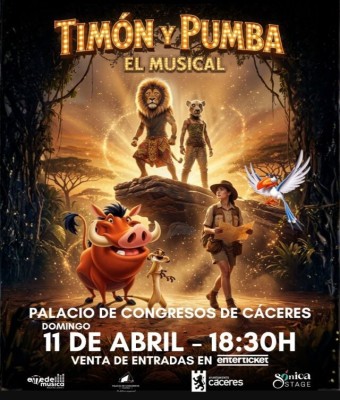 TIMÓN Y PUMBA, El Musical en Cáceres en Palacio de Congresos de Cáceres