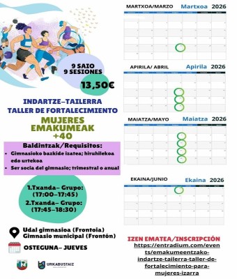 EMAKUMEENTZAKO INDARTZE TAILERRA- TALLER FORTALECIMIENTO PARA MUJERES en Araba/Álava