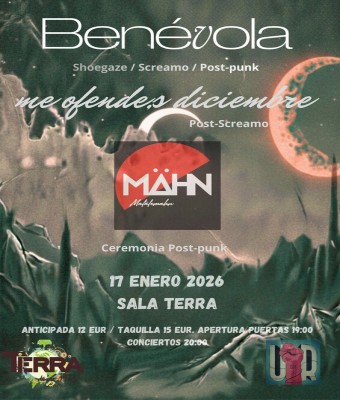 Benévola + Malälemahn + me ofendes, diciembre en Castellón/Castelló