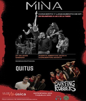 Concert de Mina + Quitus + Los Surfing Robberts en Barcelona