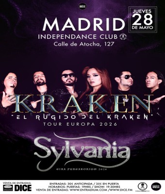 KRAKEN + Sylvania en concierto - El Rugido del Kraken Tour Europa 2026 en Madrid