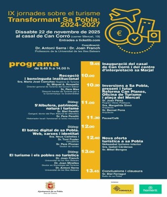 IX JORNADES SOBRE EL TURISME (SA POBLA 2025) en Balears, Illes