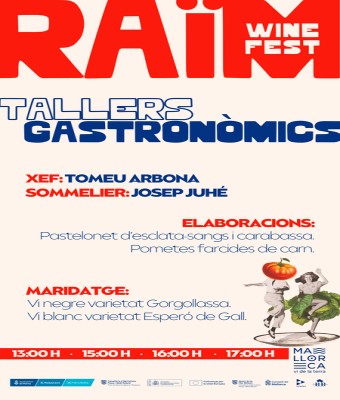 Raïm Wine Fest Palma - taller enogastronòmics: Tomeu Arbona i Josep Juhé en Balears, Illes