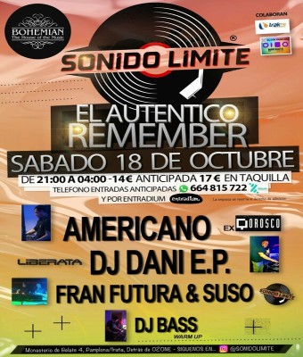 SÁBADO 18/10/2025 Sonido Límite. El auténtico remember en Navarra