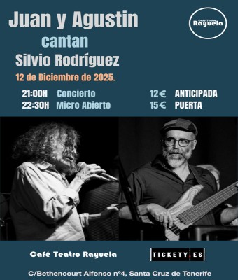 Juan y Agustín cantan Silvio Rodríguez, en el Café Teatro Rayuela en Santa Cruz de Tenerife