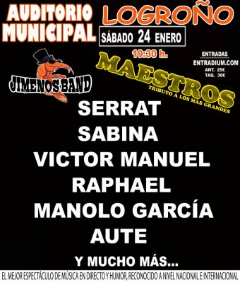 LOGROÑO! HOMENAJE A LOS GRANDES MAESTROS DE LA MÚSICA ESPAÑOLA DE JIMENOS BAND en Rioja, La